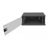 DIGITUS 4U szafka ścienna SOHO niezmontowana 241x540x400mm pełne szklane drzwi przednie czarna