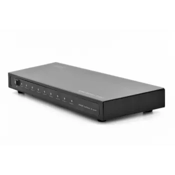 DIGITUS HDMI Splitter, 8 portów 1080p, 3D, HDMI High Speed, 2,25 GHz/225 MHz, obudowa metalowa, czarny
