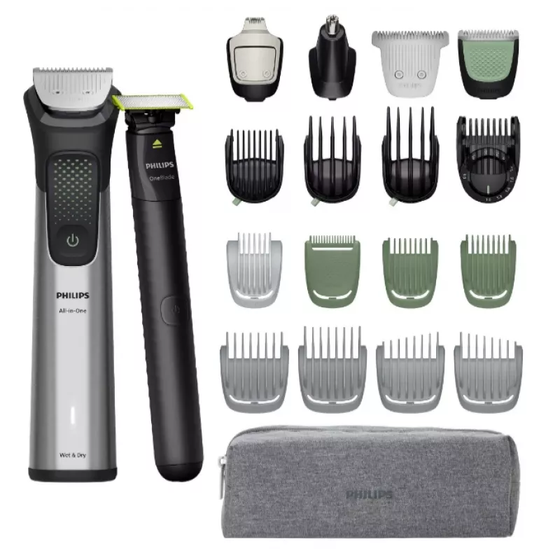 Philips All-in-One Trimmer 9000 Series MG9557/15 20-w-1 trymer srebrny 120 min pracy na baterii