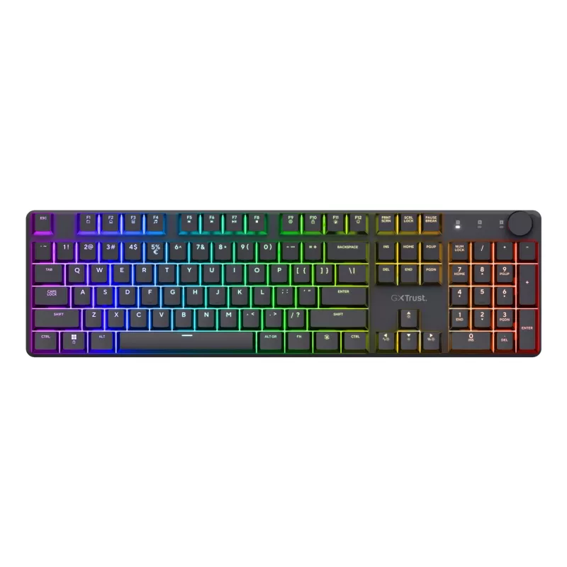 Klawiatura Trust GXT 868 Torix dla graczy USB + RF Wireless + Bluetooth QWERTY US English czarna