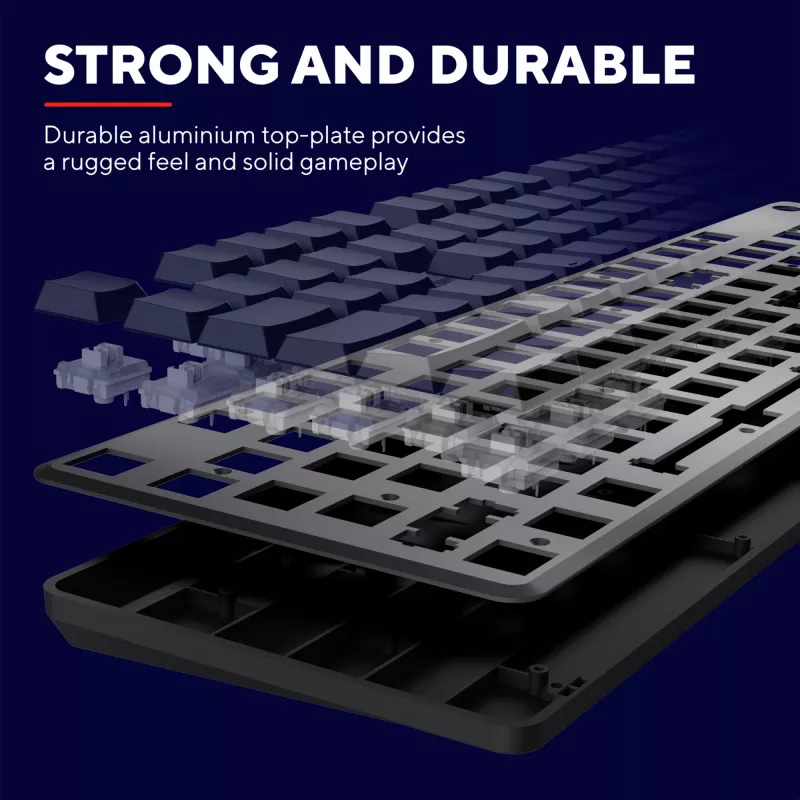 Klawiatura Trust GXT 868 Torix dla graczy USB + RF Wireless + Bluetooth QWERTY US English czarna