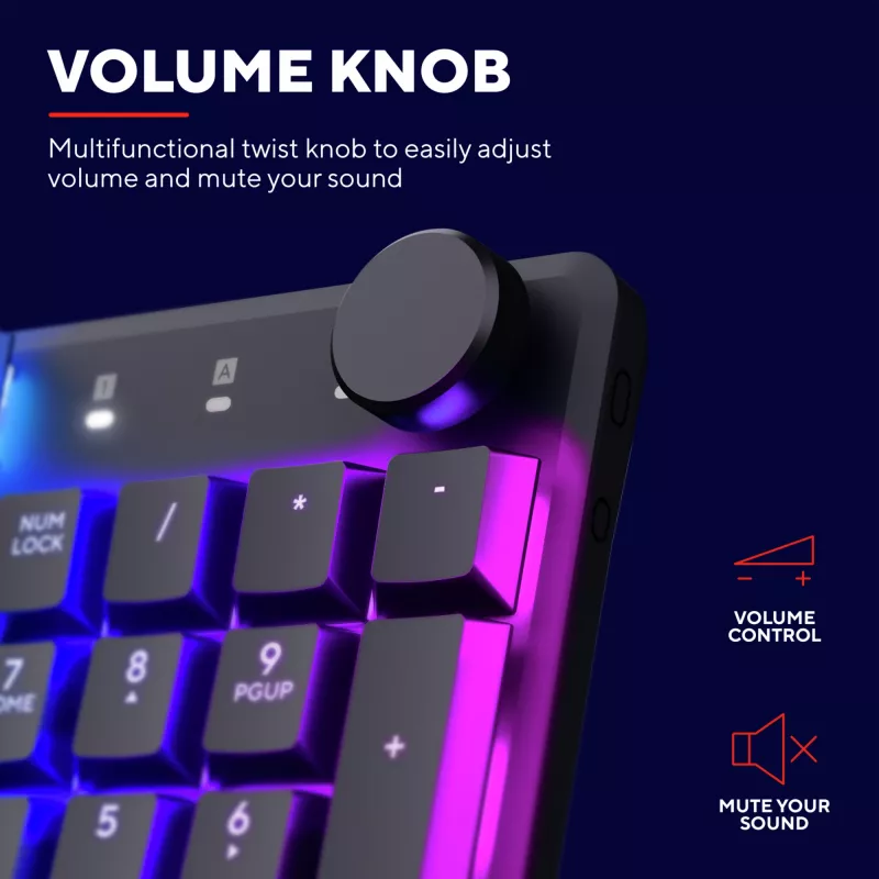 Klawiatura Trust GXT 868 Torix dla graczy USB + RF Wireless + Bluetooth QWERTY US English czarna