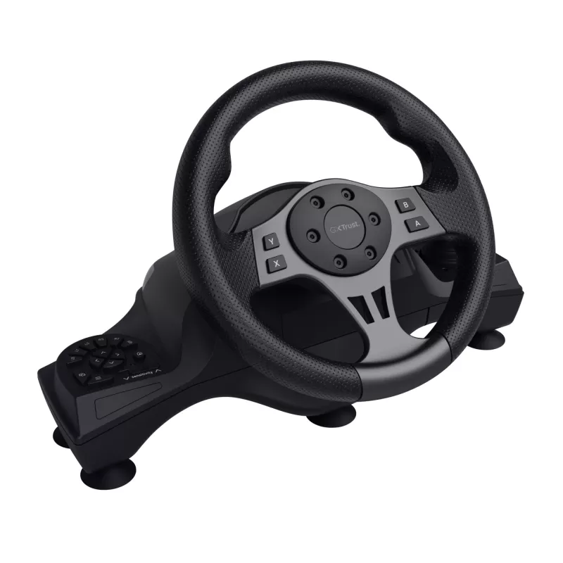 Trust GXT 289 Movi Czarny USB Steering wheel + Pedals Nintendo Switch, PlayStation 4, Xbox One S, Xbox One X, Xbox Series S, Xbox Series X
