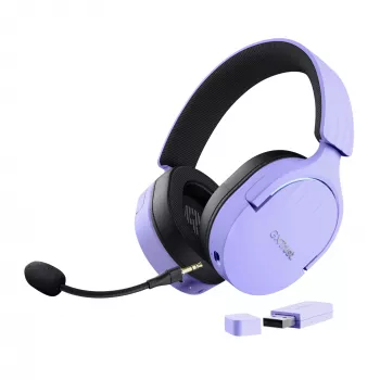 Słuchawki Trust GXT 491P FAYZO Przewodowe i Bezprzewodowe Nauszne Gaming USB Type-A Bluetooth Czarny, Fioletowy