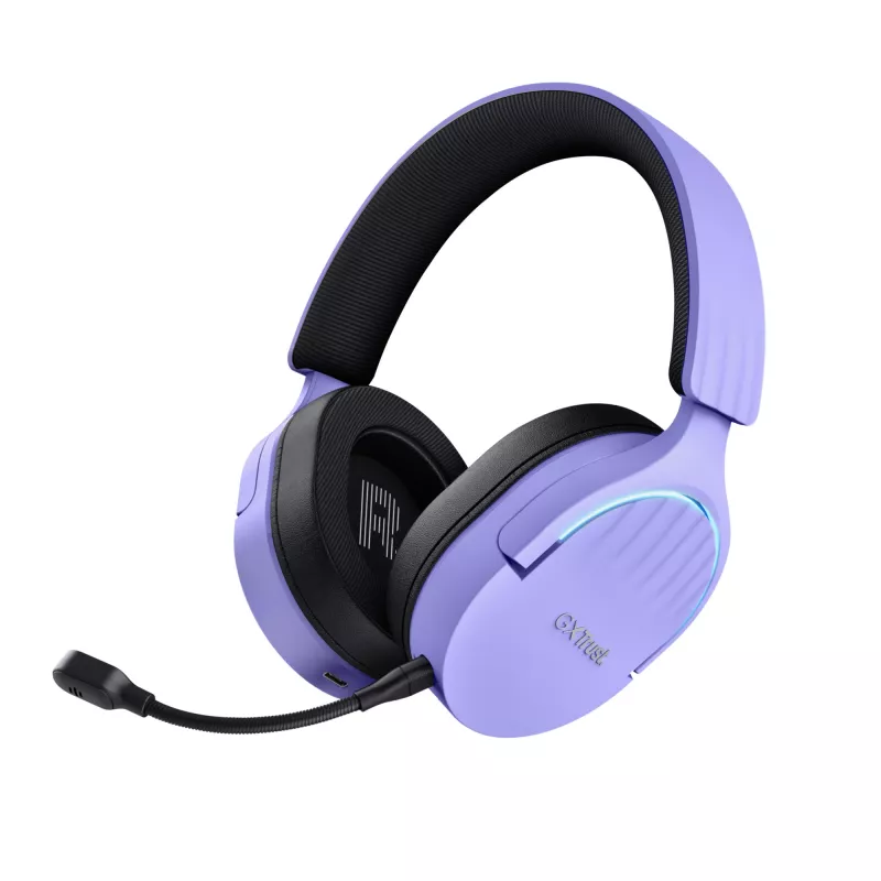 Słuchawki Trust GXT 491P FAYZO Przewodowe i Bezprzewodowe Nauszne Gaming USB Type-A Bluetooth Czarny, Fioletowy