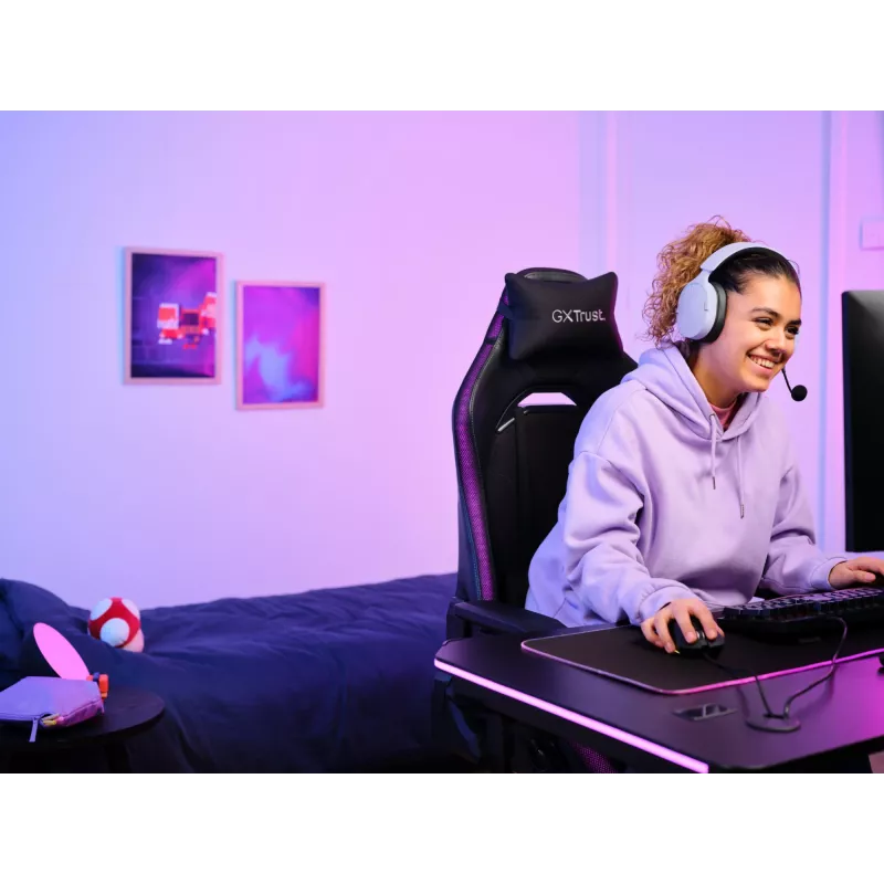 Słuchawki Trust GXT 491P FAYZO Przewodowe i Bezprzewodowe Nauszne Gaming USB Type-A Bluetooth Czarny, Fioletowy