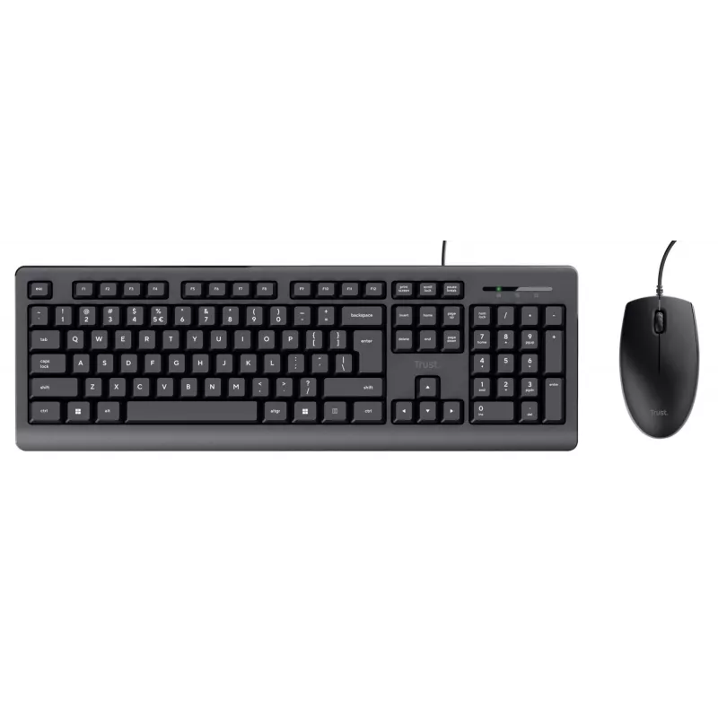 Trust Primo klawiatura Mysz w zestawie Uniwersalna USB QWERTY US English Czarny