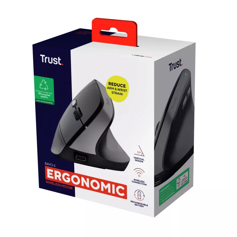 Mysz Trust Bayo II Medical praworęczna RF Wireless Optyczna 2400 DPI