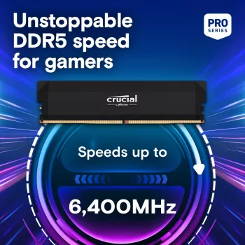 MICRON / CRUCIAL Memory - Crucial Pro - DDR5-6000 UDIMM - OC Gaming - Zestaw 64 GB (2 x 32 GB) - Czarny