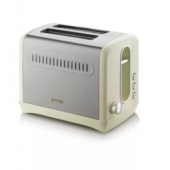 Toster Gorenje T1100CLI 2-kromkowy 1100 W Szampański, 6 stopni przyrumieniania, funkcja rozmrażania i podgrzewania
