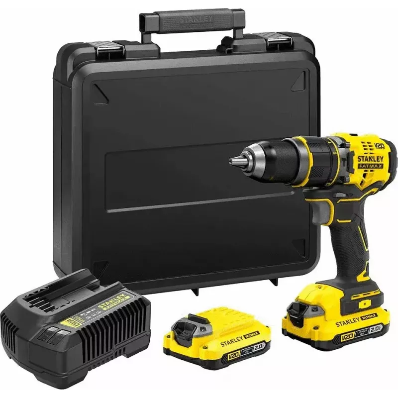 Stanley FATMAX SFMCD721D2K wiertarka akumulatorowa 18 V, 2 akumulatory 2,0 Ah, z walizką
