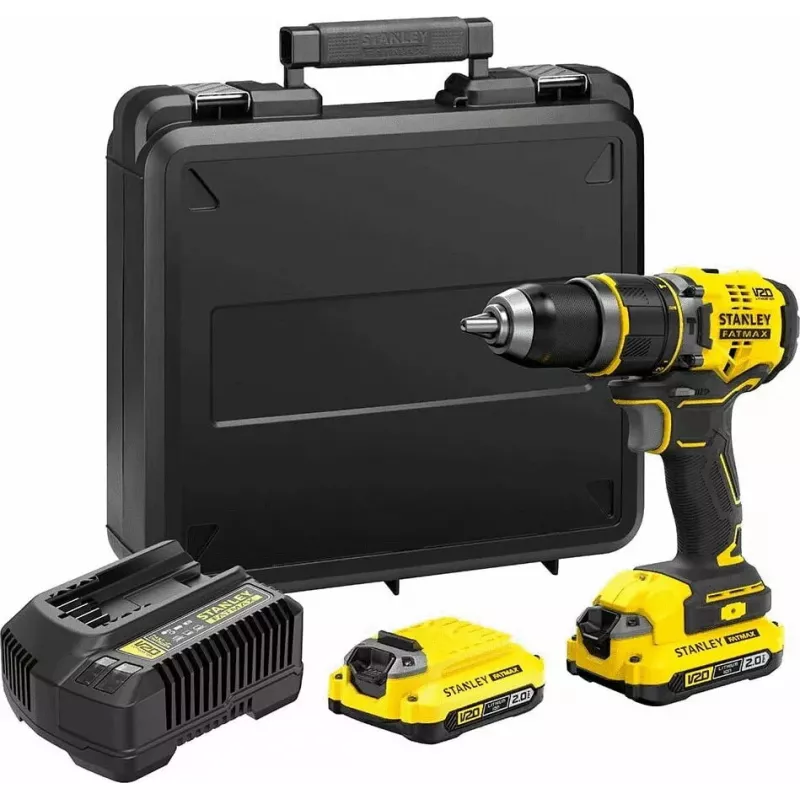 Stanley FATMAX SFMCD721D2K wiertarka akumulatorowa 18 V, 2 akumulatory 2,0 Ah, z walizką