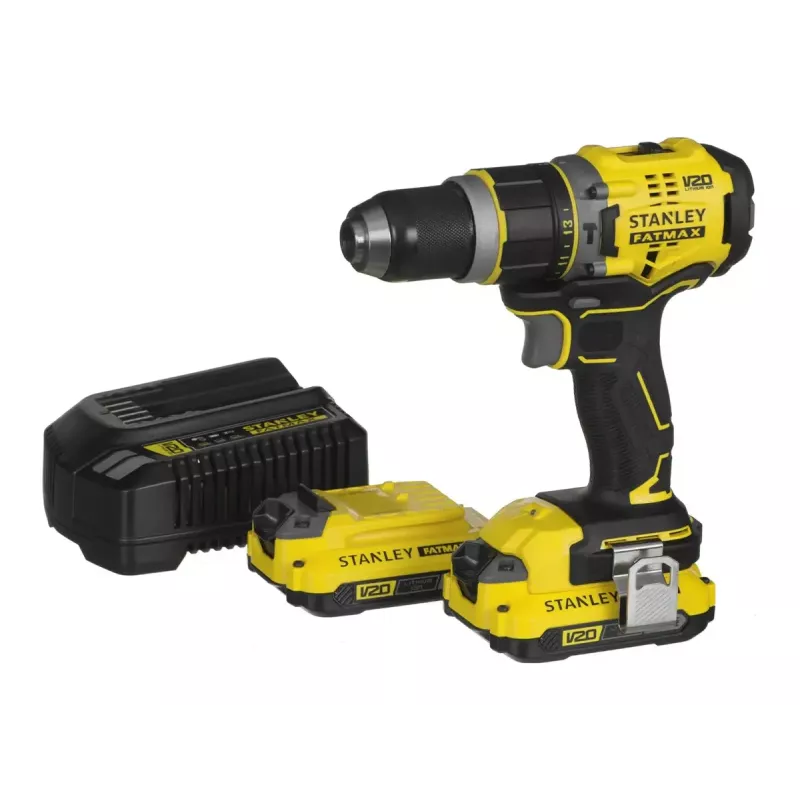 Stanley FATMAX SFMCD721D2K wiertarka akumulatorowa 18 V, 2 akumulatory 2,0 Ah, z walizką