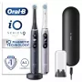 Szczoteczka elektryczna Oral-B iO 9 dla dorosłych, rotacyjna, 2 uchwyty, 2 końcówki, wbudowany akumulator, ładowanie 3 h, czarno-różowa