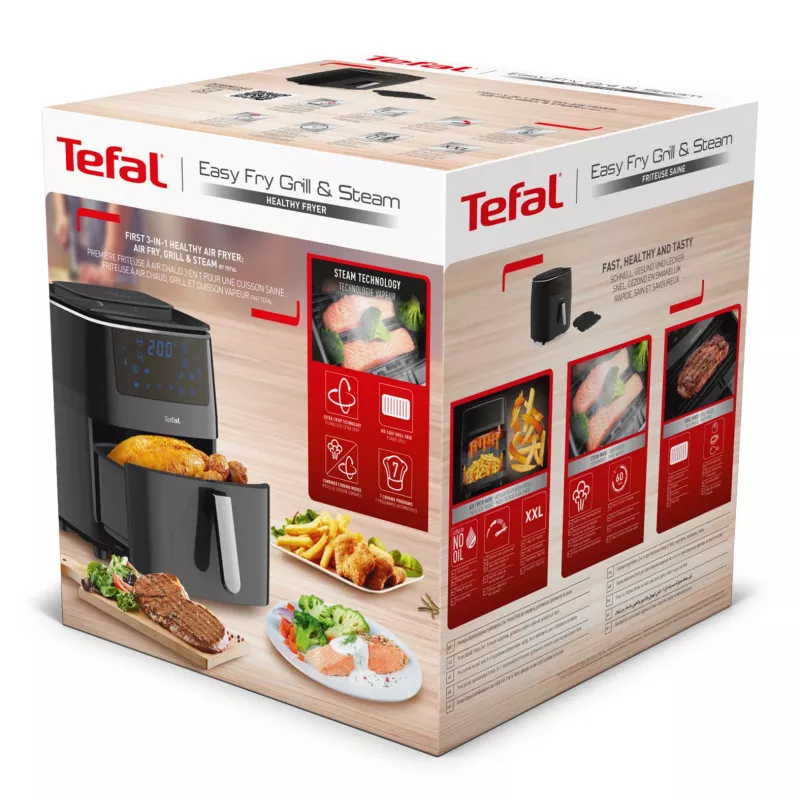 Tefal Easy Fry Grill & Steam FW2018 Wolnostojący frytownica beztłuszczowa 1700 W Czarny