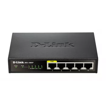D-Link DES-1005P Niezarządzalny L2 Fast Ethernet (10/100) Power over Ethernet (PoE) Czarny