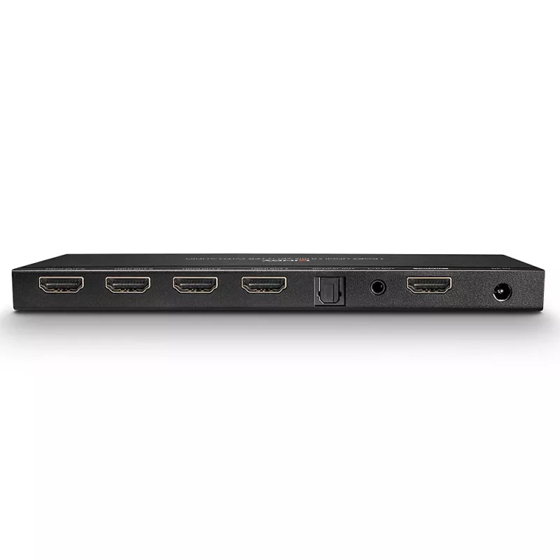 Rozdzielacz HDMI 18G Lindy z 4 portami, funkcją audio i skalowaniem w dół
