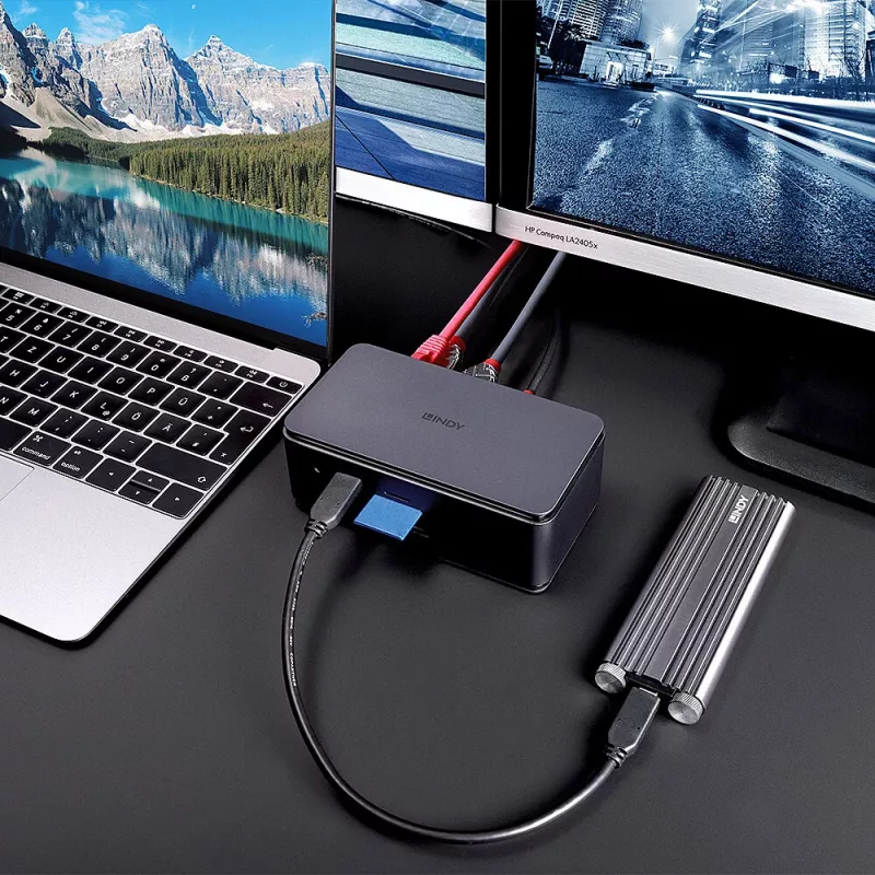 Lindy DST-Pro USB4, stacja dokująca do laptopa USB-C