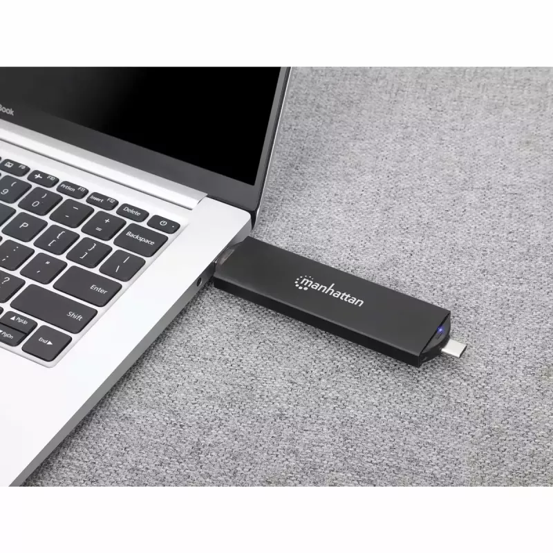 Obudowa SSD Manhattan M.2 NVMe SATA USB-C USB-A 10 Gb/s czarna