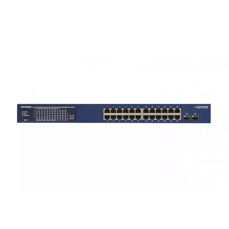 NETGEAR GS724TP-300EUS przełącznik sieciowy zarządzalny L2/L3/L4 Gigabit Ethernet (10/100/1000) Power over Ethernet (PoE) Niebieski