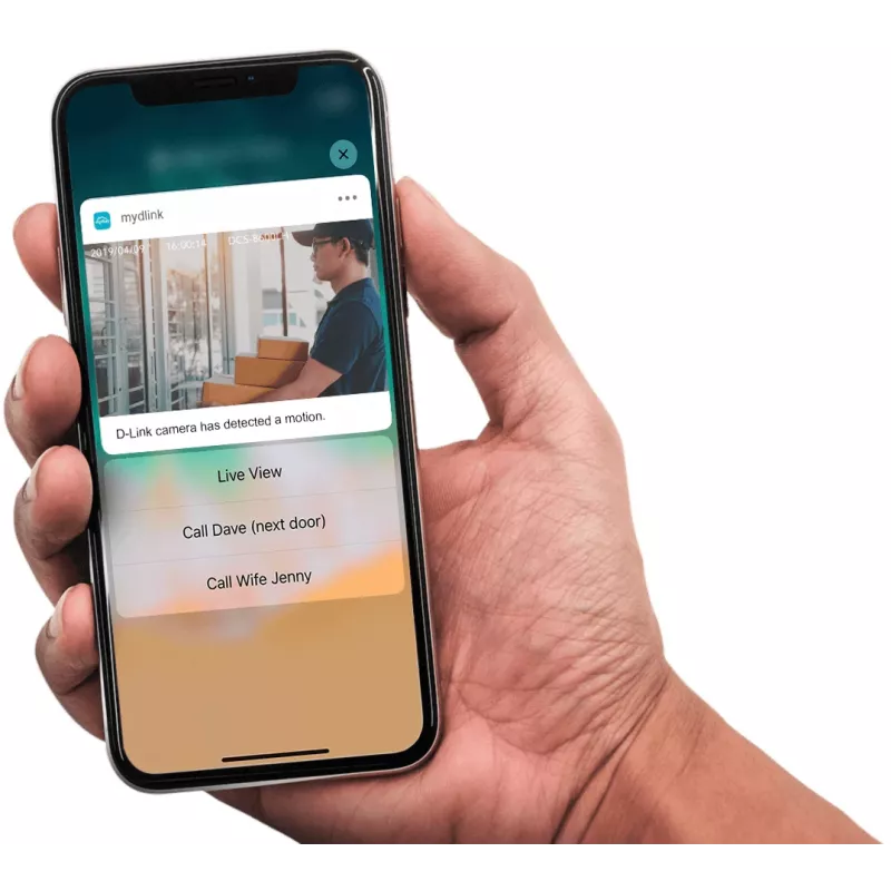Kamera Wi-Fi D-Link 2K QHD do użytku wewnętrznego DCS-8350LH, kamera IP, wewnętrzna, przewodowa i bezprzewodowa, Amazon Alexa i Asystent Google, na biurko, biała