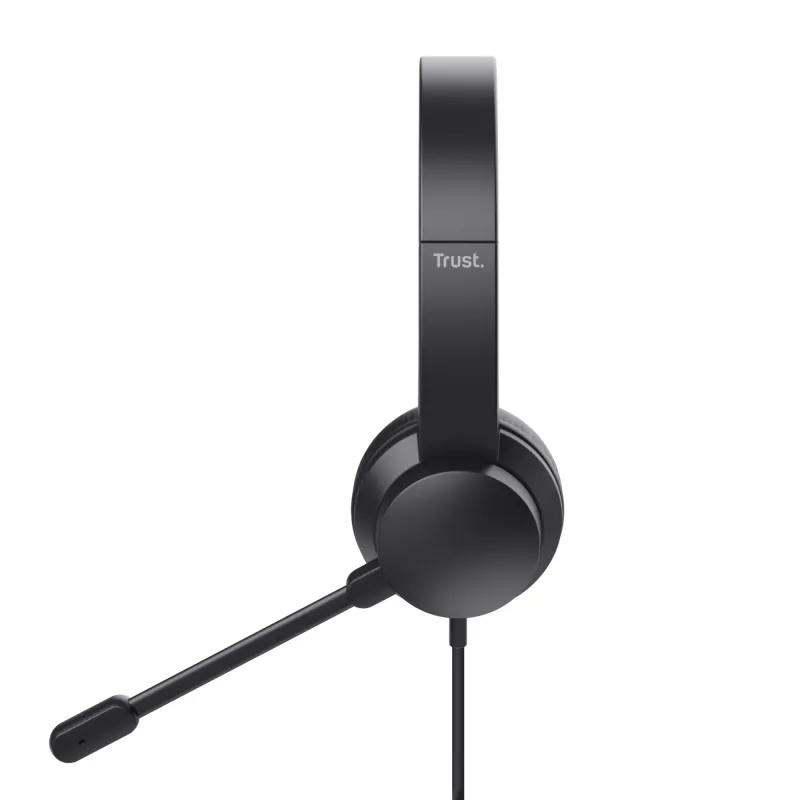 Trust HS-201 Zestaw słuchawkowy Przewodowy Nagłowny Biuro/Call center USB Typ-A Czarny