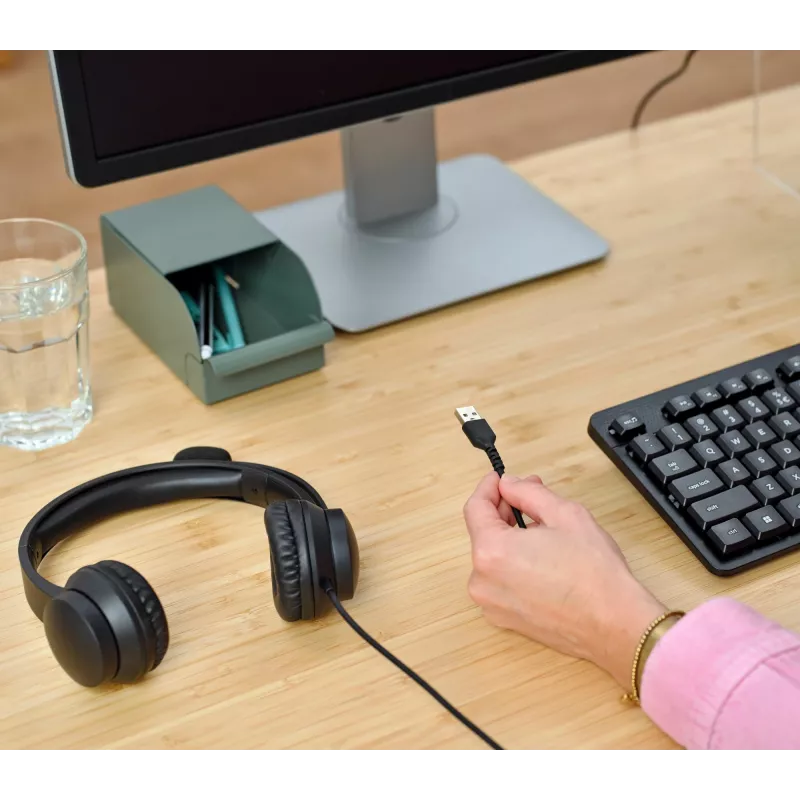 Trust HS-201 Zestaw słuchawkowy Przewodowy Nagłowny Biuro/Call center USB Typ-A Czarny