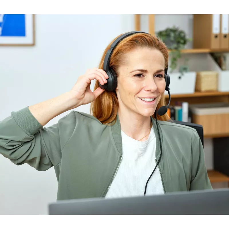 Słuchawki Trust HS-260 przewodowe na szyję do biura / call center USB Type-A czarny