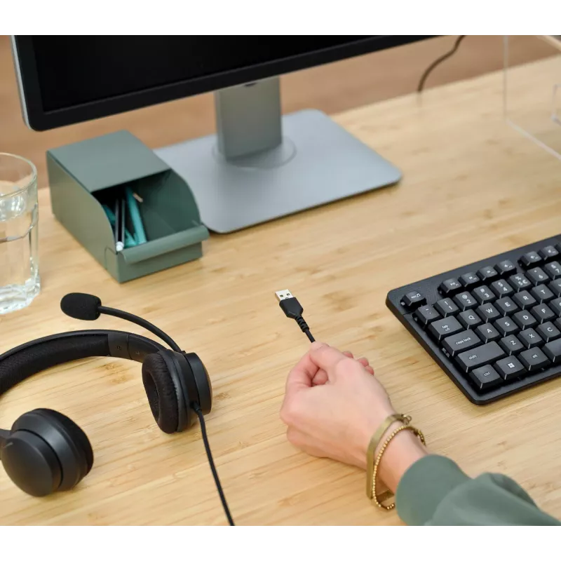 Słuchawki Trust HS-260 przewodowe na szyję do biura / call center USB Type-A czarny