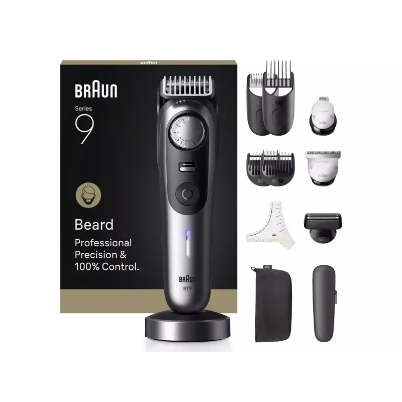 Braun BeardTrimmer 9 BT9560 Bateria 52 2 cm Wet & Dry Czarny, Szary