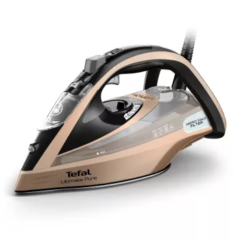 Żelazko Tefal Ultimate Pure FV9852E0, suche i parowe, stopa Durilium AirGlide Autoclean, 3200 W, czarne, miedziane