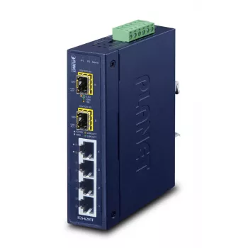 Przemysłowy 4-portowy switch PLANET IP30 10/100/1000T + 2 porty 100/1000/2500X SFP
