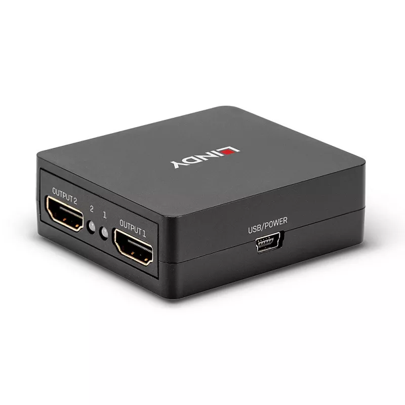 Rozdzielacz HDMI 2-portowy Lindy 18G, kompaktowy