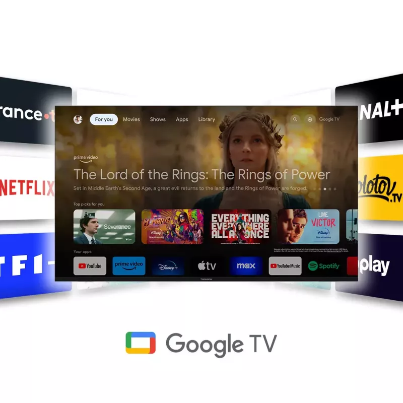 Telewizor Thomson Q70 Series 55QG6C14 — 55 cali QLED 4K Ultra HD (3840×2160), Google TV, Wi‑Fi, DVB-C/S/T/T2