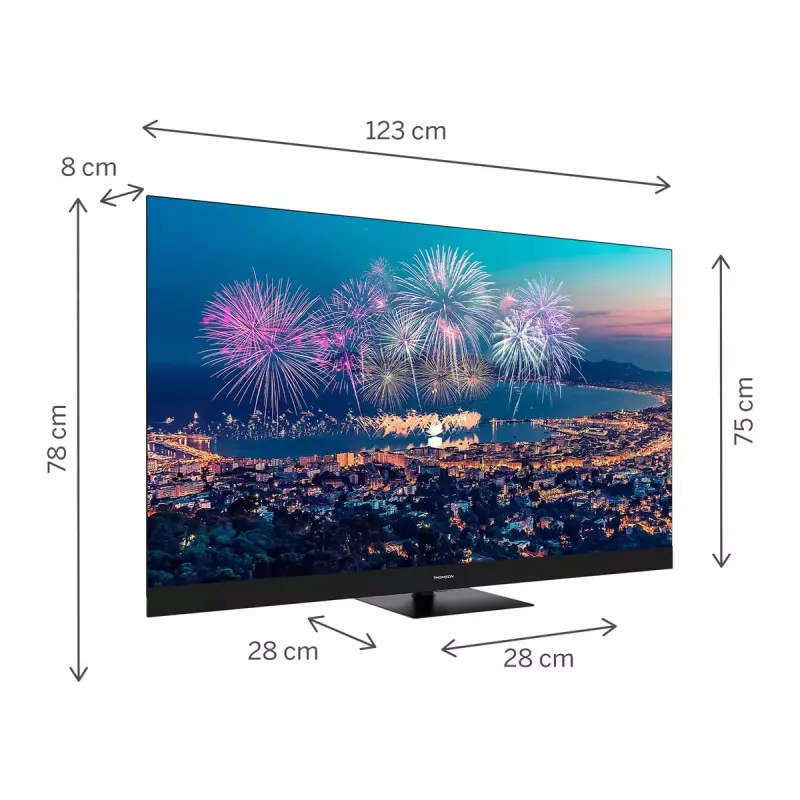 Telewizor Thomson Q70 Series 55QG6C14 — 55 cali QLED 4K Ultra HD (3840×2160), Google TV, Wi‑Fi, DVB-C/S/T/T2