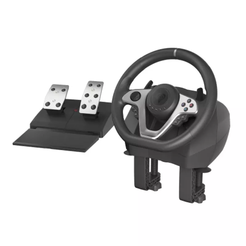 GENESIS Seaborg 400 Czarny, srebrny USB Kierownica + pedały Nintendo Switch, PC, PlayStation 4, Playstation 3, Xbox 360, Xbox One, Xbox One S, Xbox One X