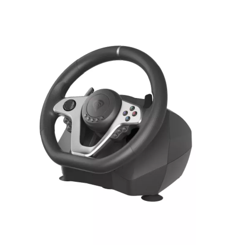GENESIS Seaborg 400 Czarny, srebrny USB Kierownica + pedały Nintendo Switch, PC, PlayStation 4, Playstation 3, Xbox 360, Xbox One, Xbox One S, Xbox One X