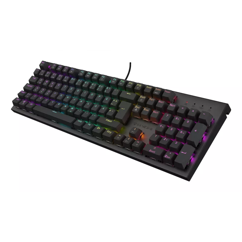 Genesis Thor 303 Klawiatura Gamingowa USB QWERTZ Niemiecka Czarna Mechaniczna RGB