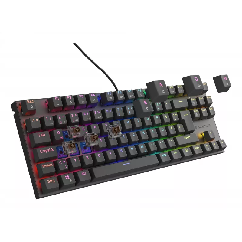 GENESIS Thor 303 TKL klawiatura Gaming USB QWERTZ niemiecki czarny