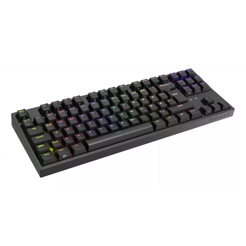Klawiatura GENESIS Thor 404 TKL Gaming USB QWERTZ Niemiecka Czarna