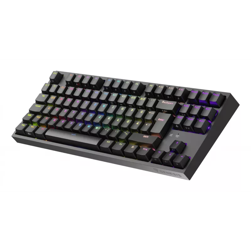 Klawiatura GENESIS Thor 404 TKL Gaming USB QWERTZ Niemiecka Czarna