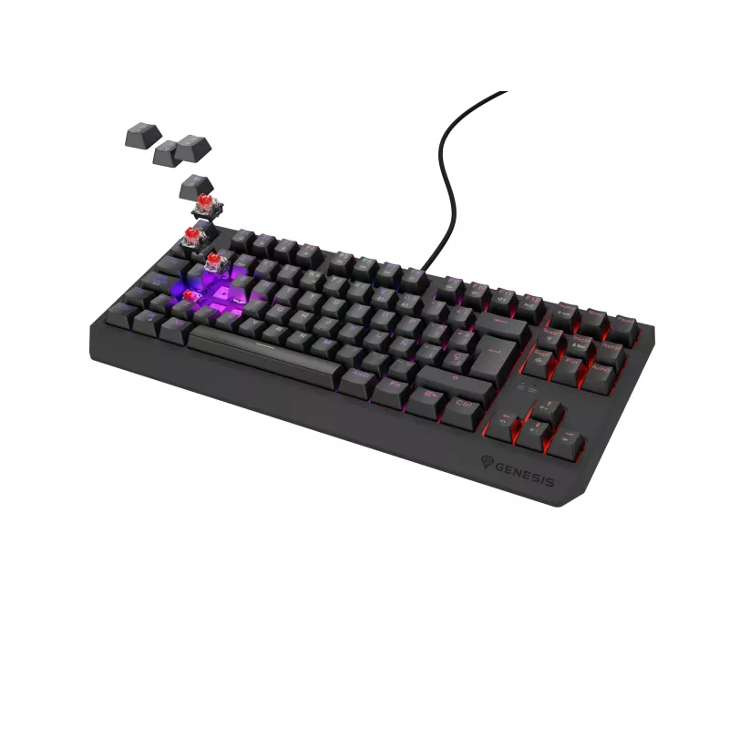 Klawiatura GENESIS Thor 230 TKL Gaming USB QWERTY Hiszpańska Czarna