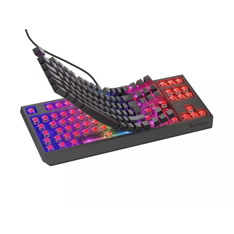 Klawiatura GENESIS Thor 230 TKL Gaming USB QWERTY Hiszpańska Czarna