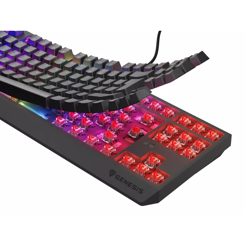 Klawiatura GENESIS Thor 230 TKL Gaming USB QWERTY Hiszpańska Czarna