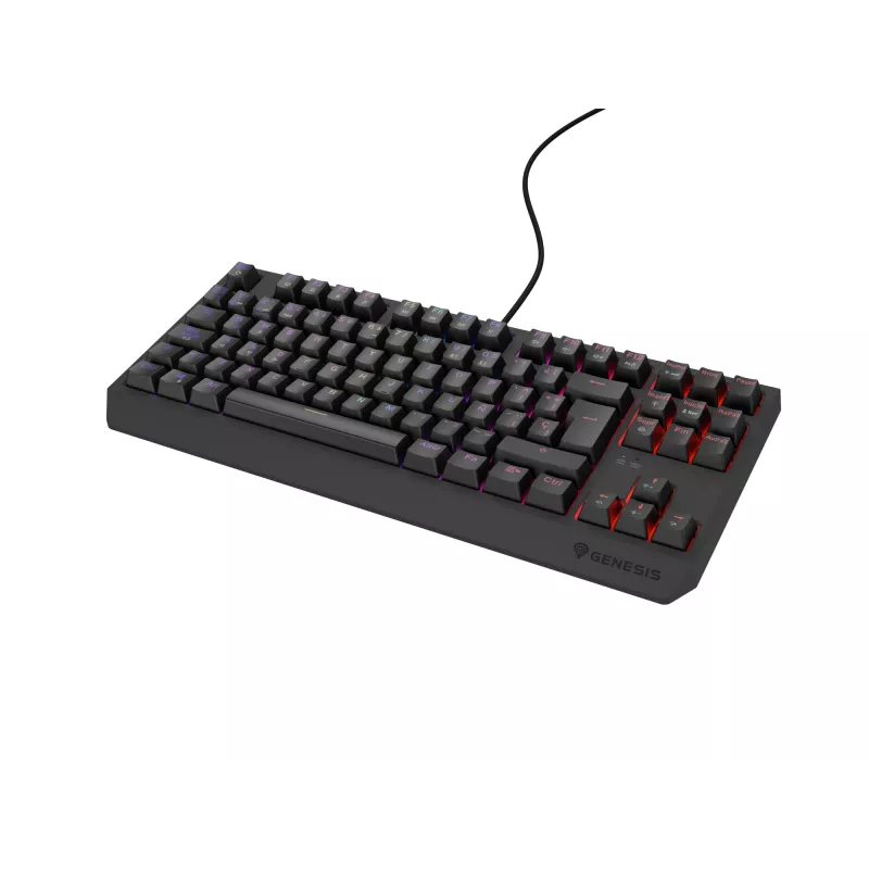Klawiatura GENESIS Thor 230 TKL Gaming USB QWERTY Hiszpańska Czarna