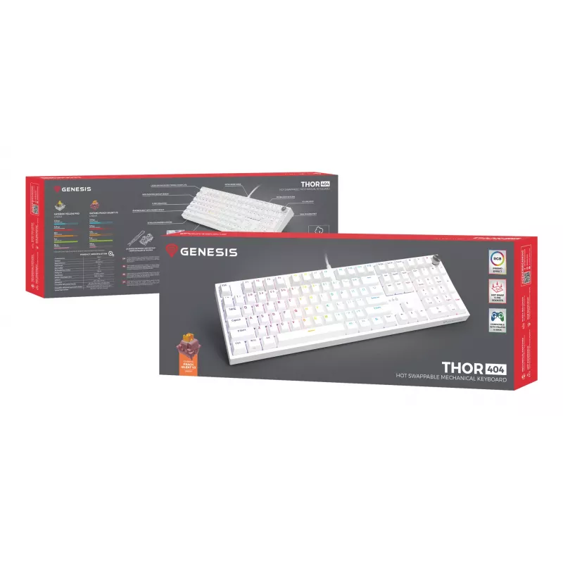Klawiatura GENESIS NKG-2300 Uniwersalna USB QWERTY Angielska Biała