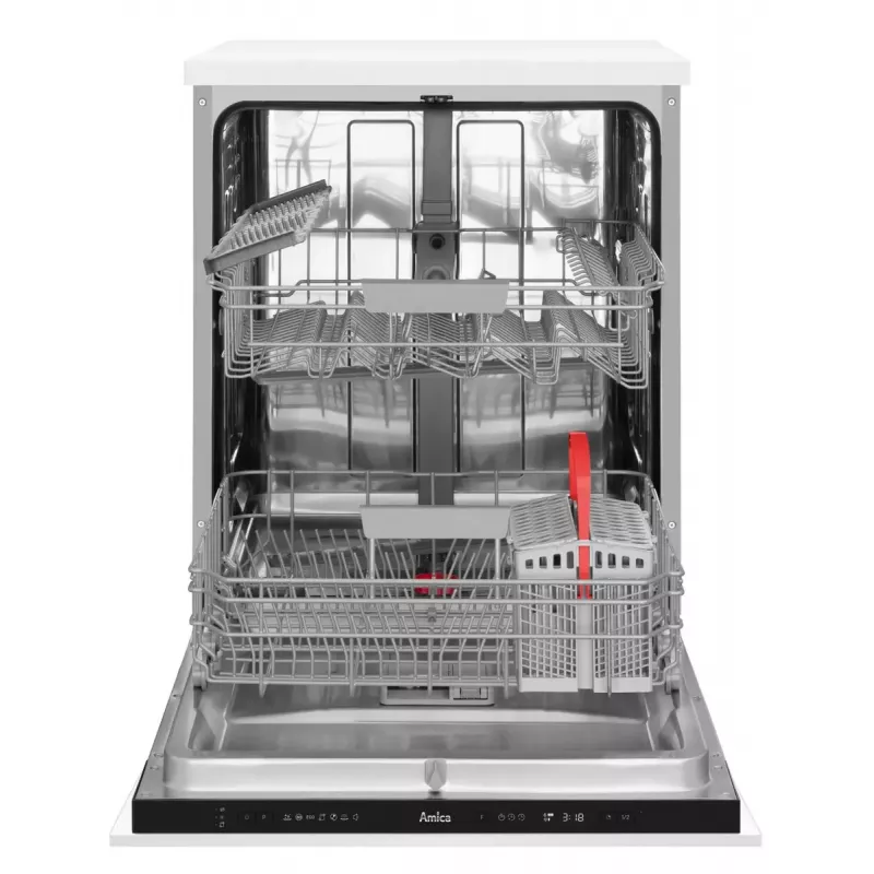 Zmywarka do zabudowy AMICA DIM62E7qH — 14 kompletów, 60 cm, wyświetlacz dotykowy LED, 7 programów, Biały