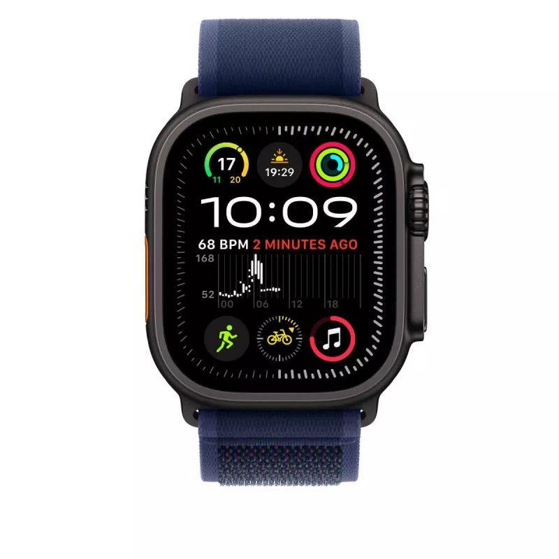APPLE 49mm Niebieska pętla Trail - S/M - Tytanowe wykończenie w kolorze czarnym