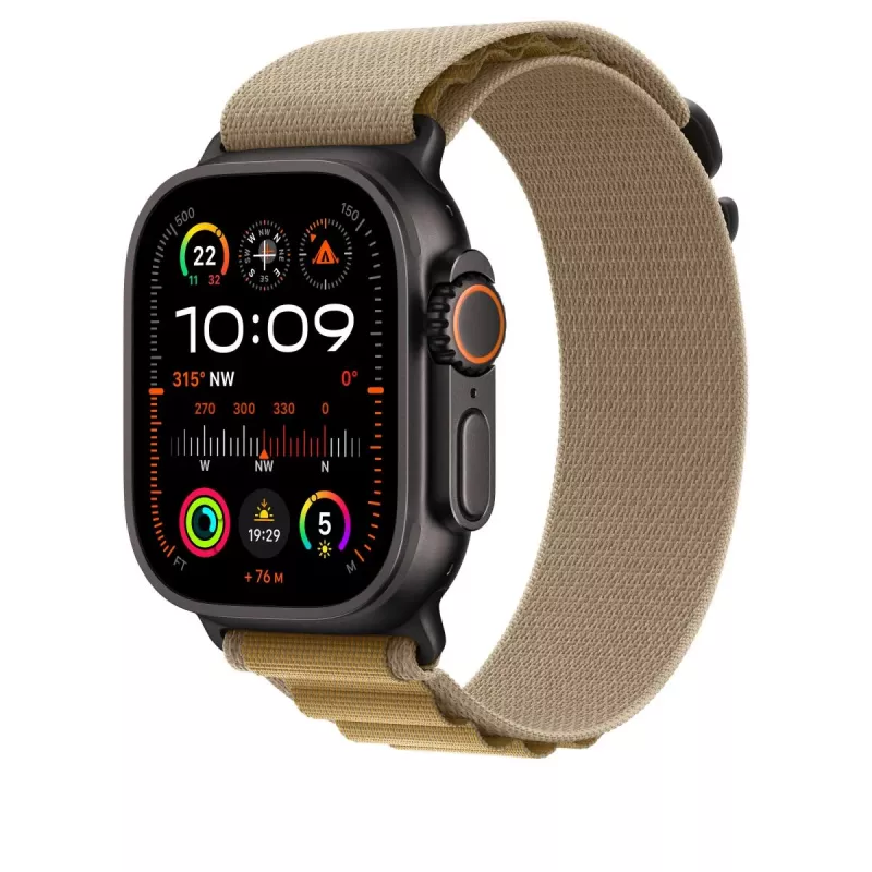 APPLE 49mm Tan Alpine Loop - Small - Czarny Titanium Finish
