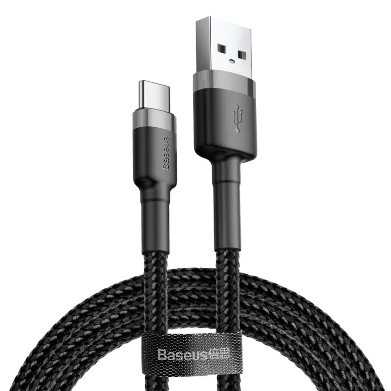 Kabel danych BASEUS Cafule - USB typu A na typ C - 2 m - Czarny
